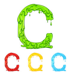 Letter C With Flow Drops Colors