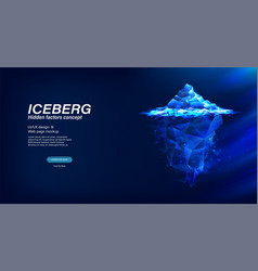 Polygonal 3d Iceberg In Futuristic Style