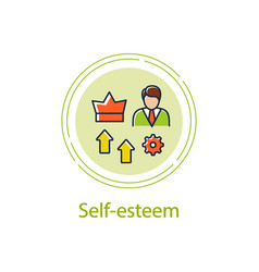 Self Esteem Building Concept Line Icon