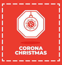 Christmas Coronavirus Road Sign Flat Cartoon