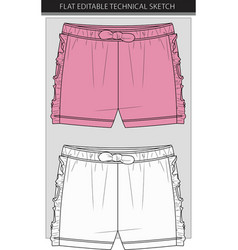 Girls Frill Shorts Flat Sketch File