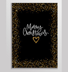 Gold Glitter Card With Hart And Sparkle Frame