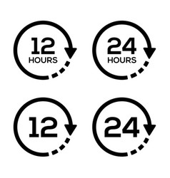 Set Of Timer Twelve And Twenty Four Hours Icon