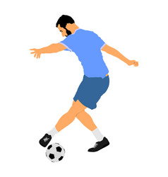 Soccer Player Kick The Ball In Dribbling