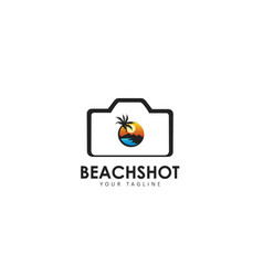 Beach Photography Camera Logo Design Symbol