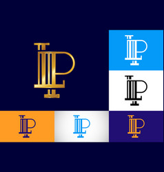 Initial Monogram Letter L P Logo Design Graphic