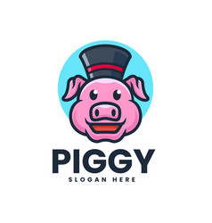 Logo Piggy Mascot Cartoon Style