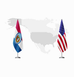 Missouri Us And Usa Flags For Official Meeting