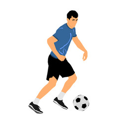 Soccer Player Kick The Ball In Dribbling