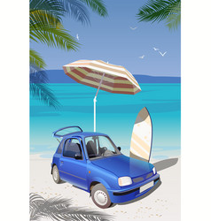 Travel By Car To The Sea With Beach Accessories