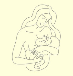 Woman Breastfeeding Child Pregnancy Lines