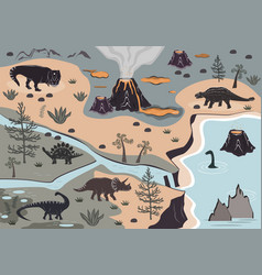 Cartoon Kids Playmat With Dinosaur Palm