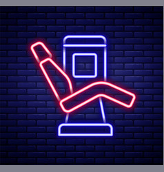 Glowing Neon Line Medical Dental Chair Icon