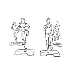 Hand Drawn Sketch Of An Exercising Woman