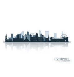 Liverpool Skyline Silhouette With Reflection