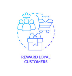 Reward Loyal Customers Blue Gradient Concept Icon