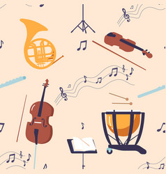 Seamless Pattern With Classic Instruments Perfect