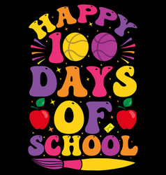 100 Days Of School Bliss Groovy T-shirt Design