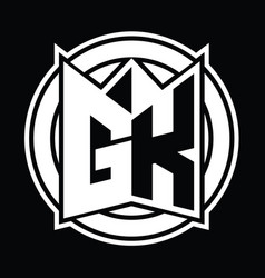 Gk Logo Monogram Circle Rounded Design