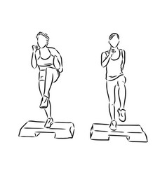 Hand Drawn Sketch Of An Exercising Woman