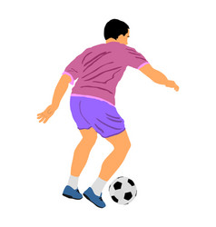 Soccer Player Kick The Ball In Dribbling