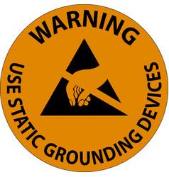 Warning Sign Use Static Grounding Devices