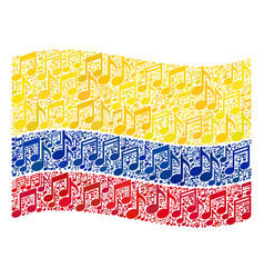 Waving Music Notation Colombia Flag - Collage