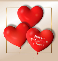 3d Heart Balloons With The Inscription Happy