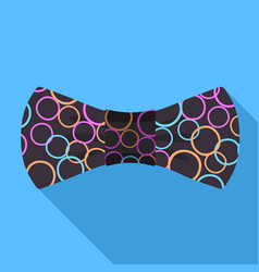 Colorful Circle Bow Tie Icon Flat Style