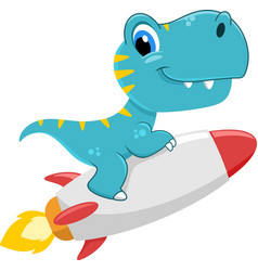 Cute Baby Dinosaur Cartoon Character Flying