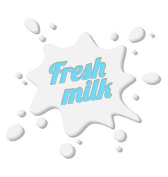 Fresh Milk Logo White Splash Drop Label