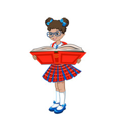 School Girl Reading A Book