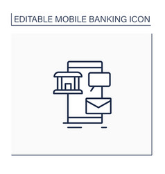 Sms Banking Line Icon