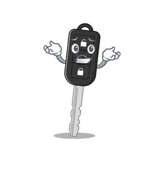 Super Funny Grinning Car Key Mascot Cartoon Style