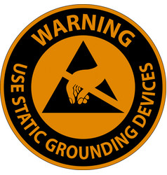 Warning Sign Use Static Grounding Devices