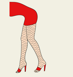 Woman Legs With Fishnet Stocking