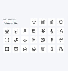 25 Environment And Eco Line Icon Pack