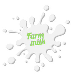 Farm Milk Label Spalsh Shape White Logo