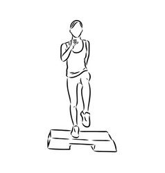 Hand Drawn Sketch Of An Exercising Woman