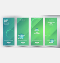 Set Of Modern Green Color Roll Up Business