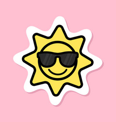 Smiley Sun With Sunglasses Sticker Yellow Symbol