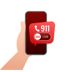 911 Smartphone In Flat Style Call Icon