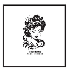 Black Silhouetted Women Beauty Salon Hair Logo