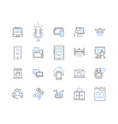 Clean Solution Line Icons Collection Eco-friendly