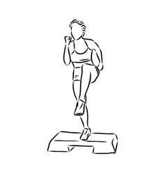 Hand Drawn Sketch Of An Exercising Woman