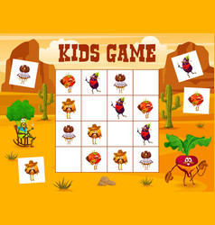 Sudoku Kids Game With Cowboy Vegetable Characters