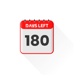 Countdown Icon 180 Days Left For Sales Promotion