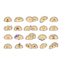 Cute Kawaii Dumpling Chinese Food Characters