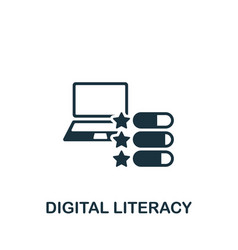 Digital Literacy Icon Monochrome Simple Sign From