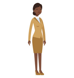 Young Black Woman In Formal Outfit Cartoon